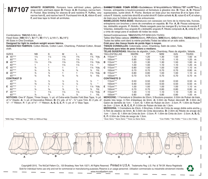 McCall’s Casual Sewing Pattern M7107