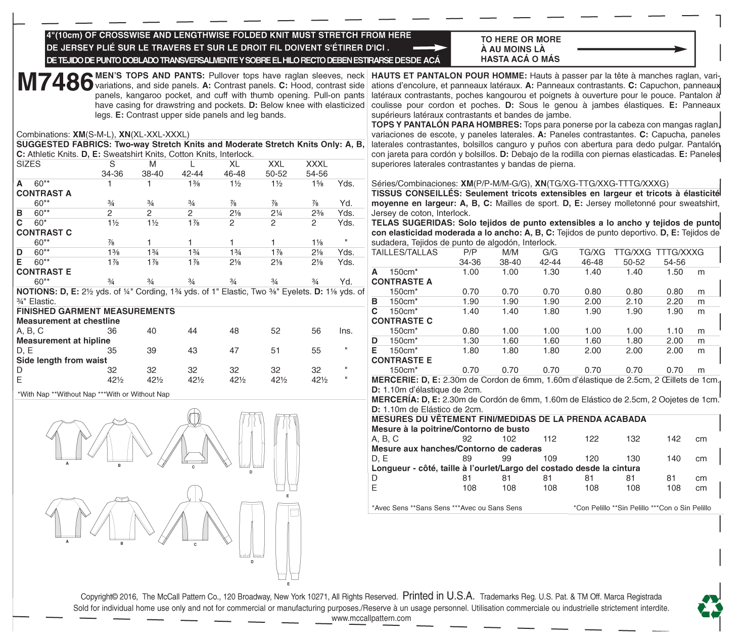 McCall’s Casual Sewing Pattern M7486