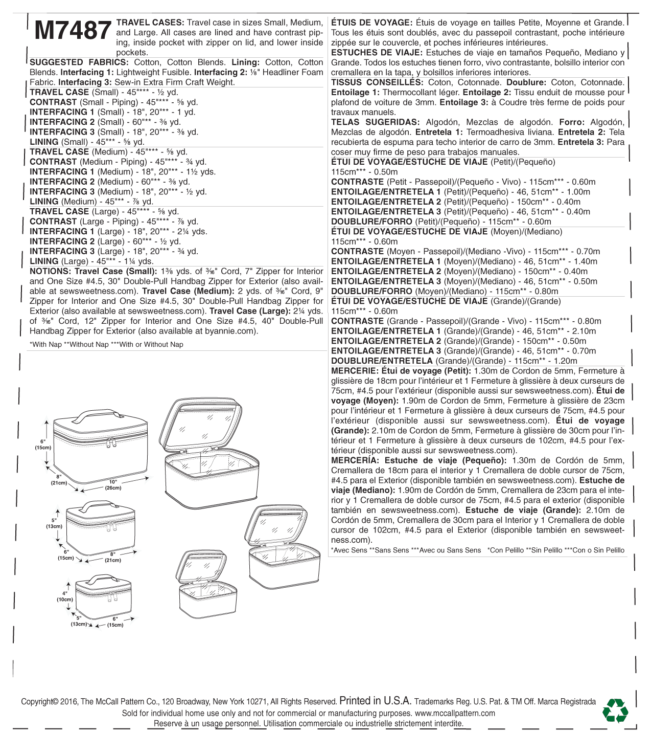 McCall’s Other-Wearing Sewing Pattern M7487