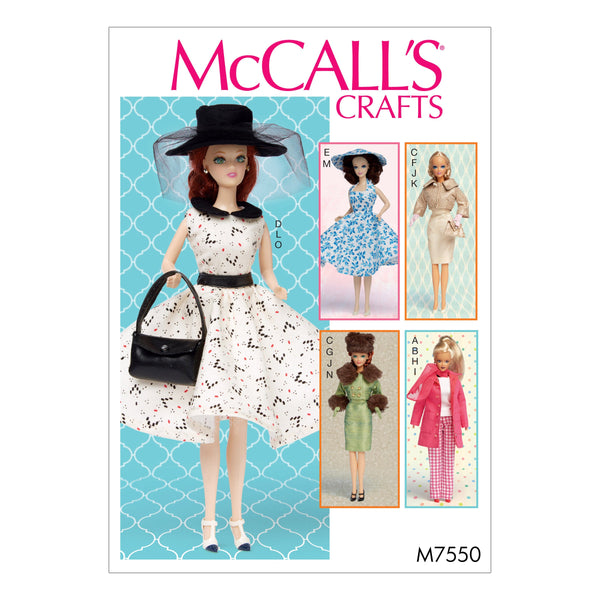 McCall’s Doll Clothes Sewing Pattern M7550