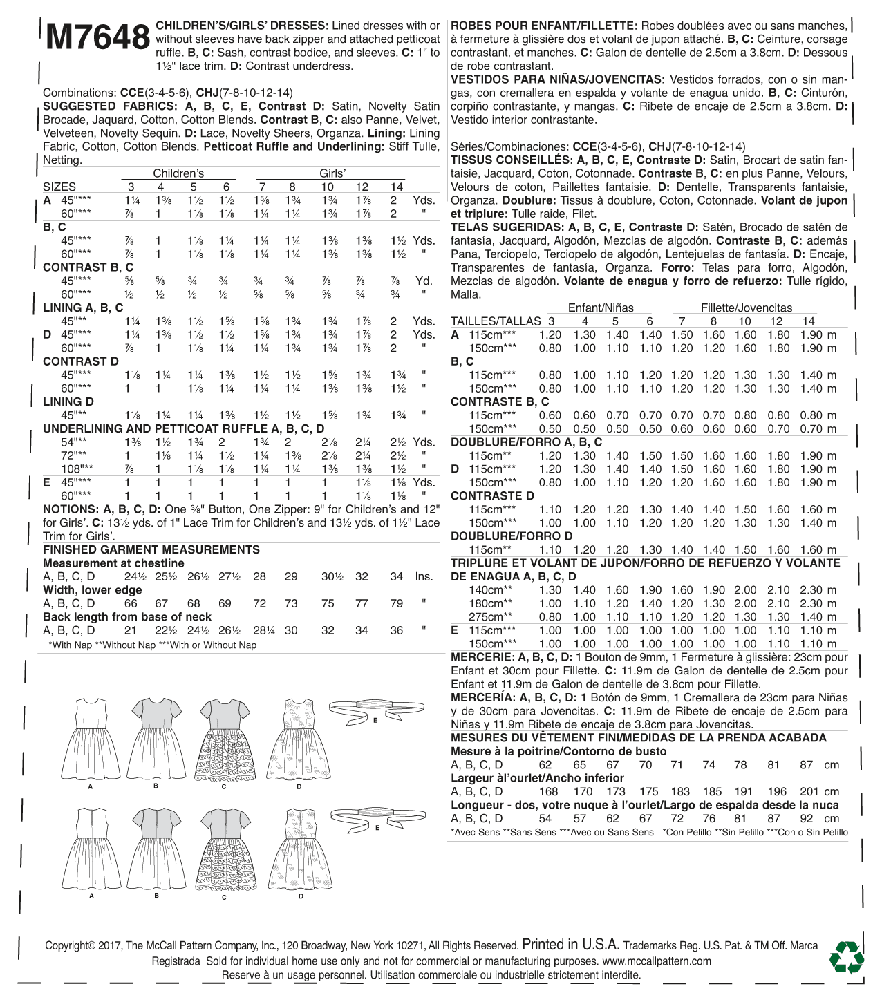 McCall’s Dress Sewing Pattern M7648