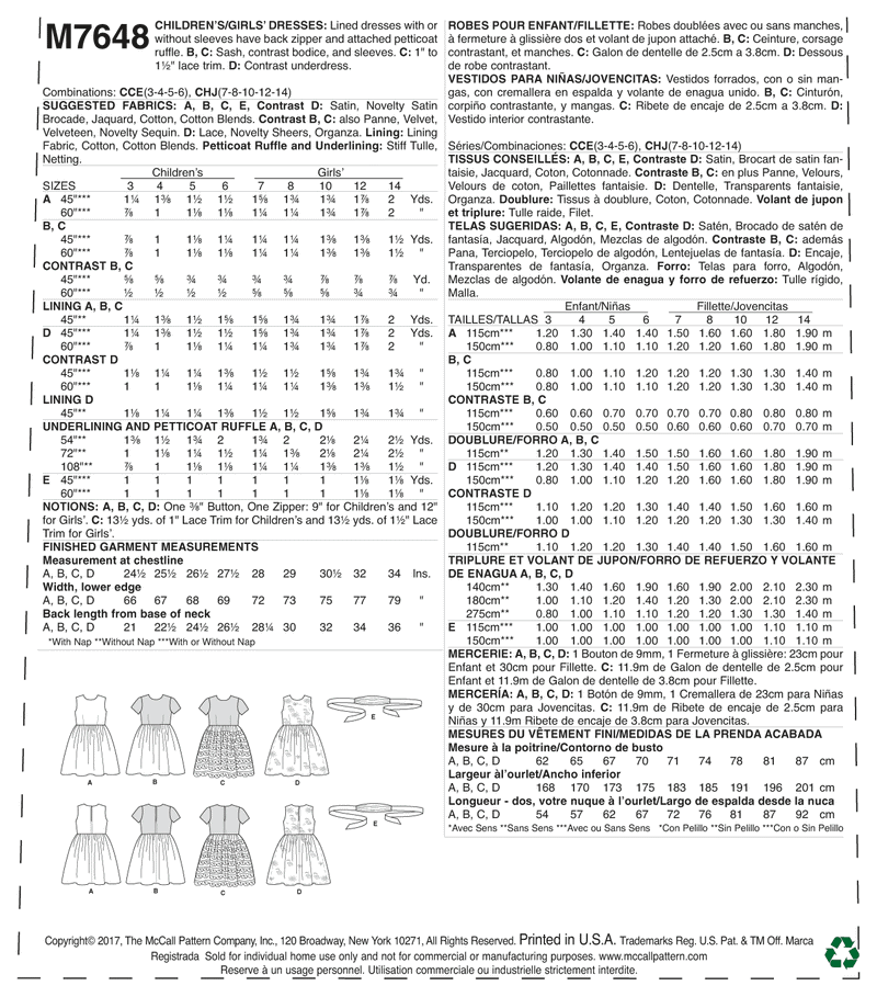 McCall’s Dress Sewing Pattern M7648