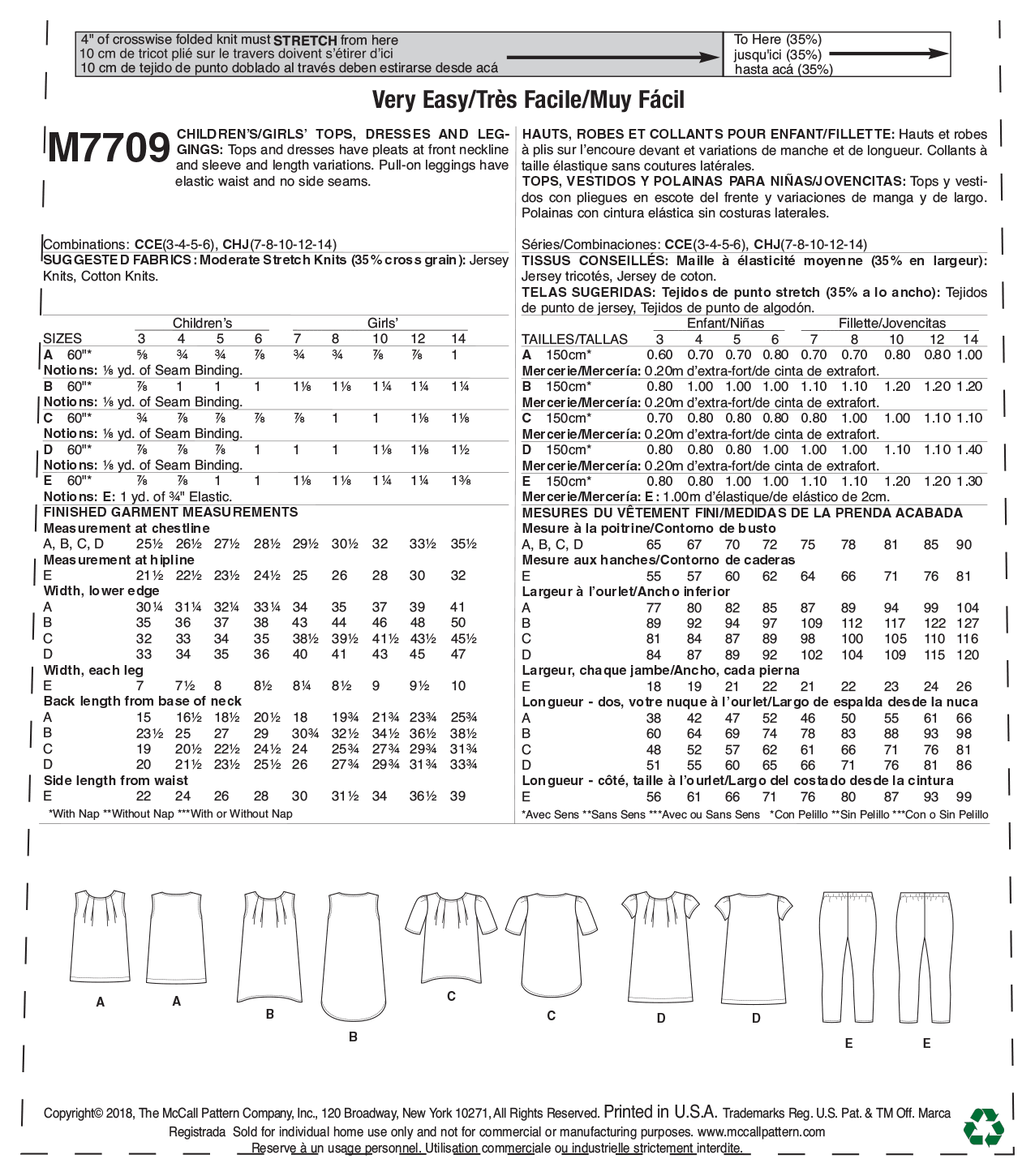 McCall’s Casual Sewing Pattern M7709