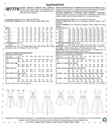 McCall’s Dress Sewing Pattern M7778