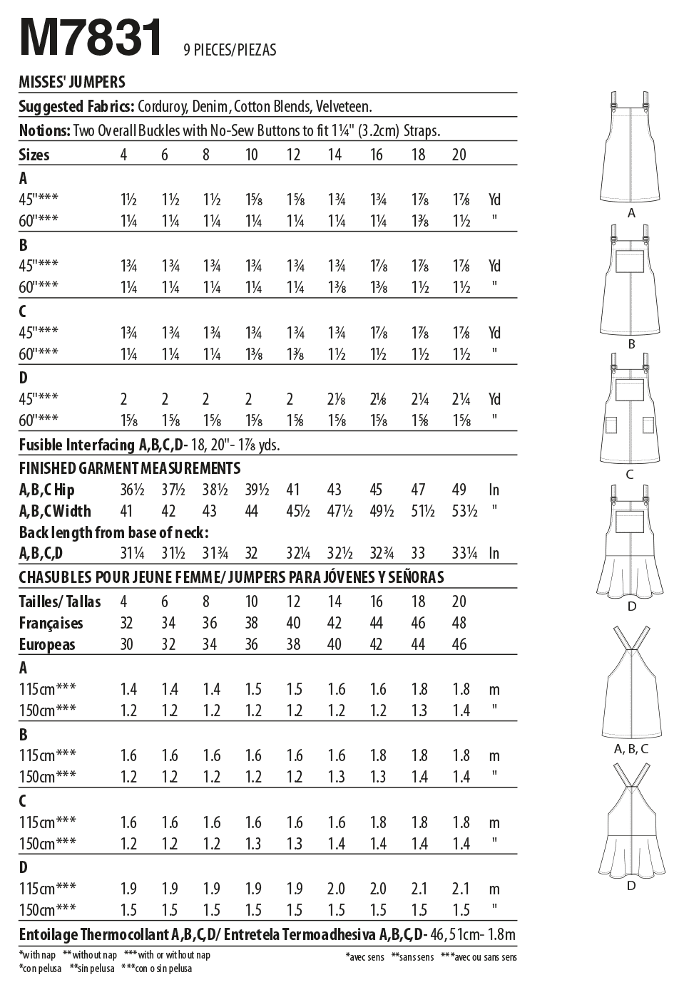 McCall’s Misses Dress Sewing Pattern M7831