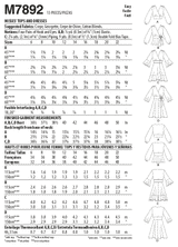 McCall’s Misses Dress Sewing Pattern M7892