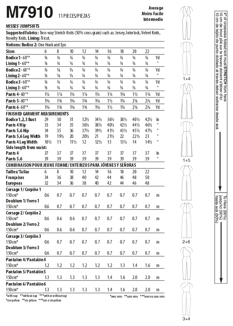 McCall’s Misses Sportswear Sewing Pattern M7910