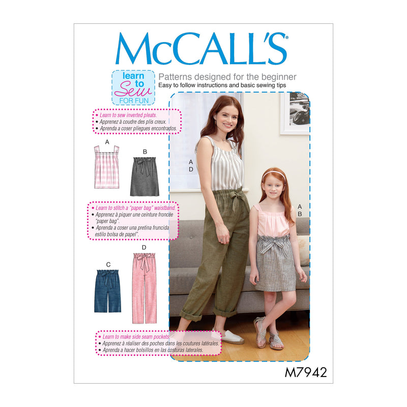 McCall’s Miss & Child Sportwear Sewing Pattern M7942