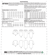 McCall’s Misses Sportswear Sewing Pattern M7959