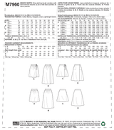 McCall’s Misses Skirt / Pants Sewing Pattern M7960