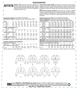 McCall’s Misses Tops Sewing Pattern M7978