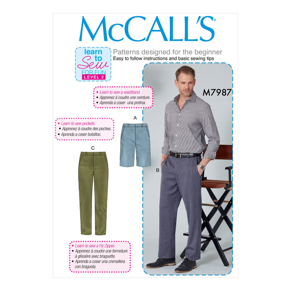 McCall’s Men Shorts Pants Sewing Pattern M7987