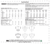 McCall’s Misses Tops Sewing Pattern M8001