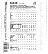 McCall’s Misses Plus Spec Occ Sewing Pattern M8038