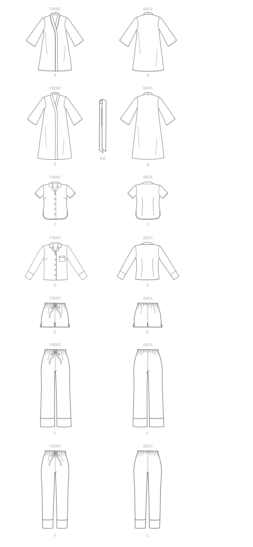 McCall’s Misses Sleepwear Sewing Pattern M8056