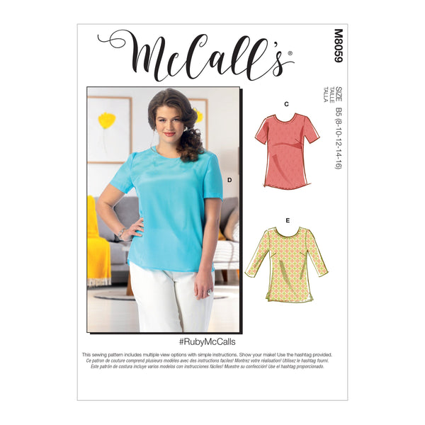 McCall’s Misses Plus Top Sewing Pattern M8059