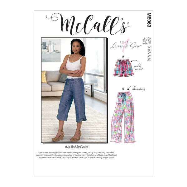 McCall’s Misses Skirt / Pants Sewing Pattern M8063