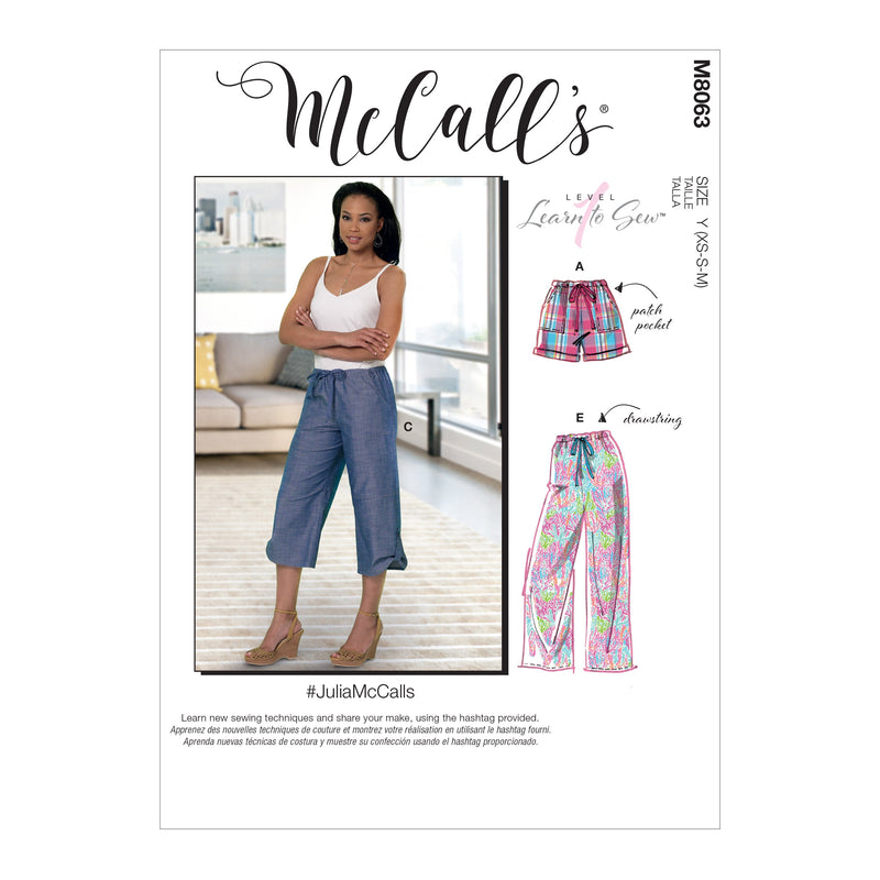 McCall’s Misses Skirt / Pants Sewing Pattern M8063