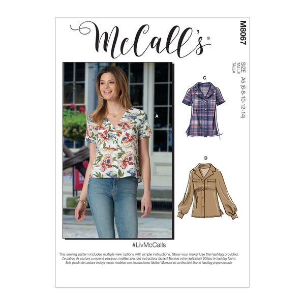 McCall’s Misses Top / Vest Sewing Pattern M8067