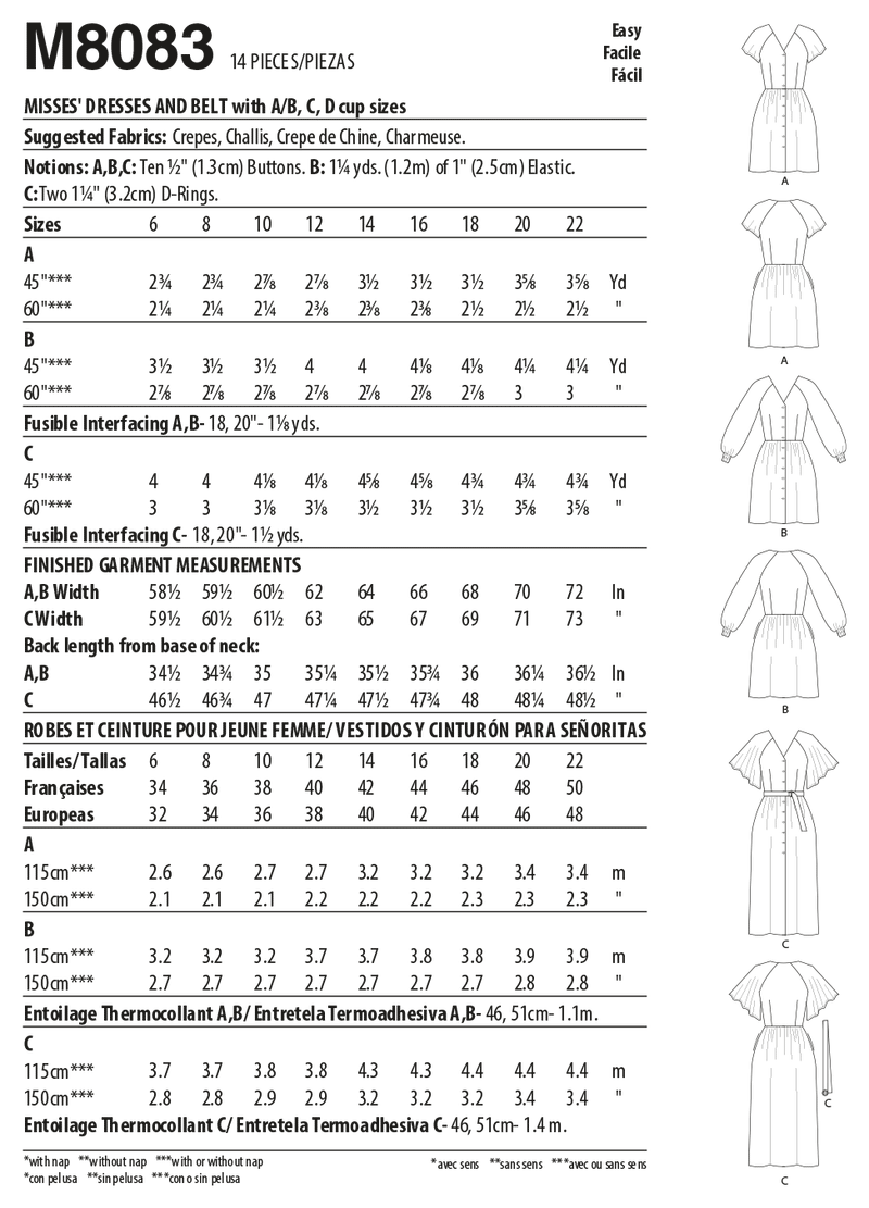 McCall’s Misses Dress Sewing Pattern M8083