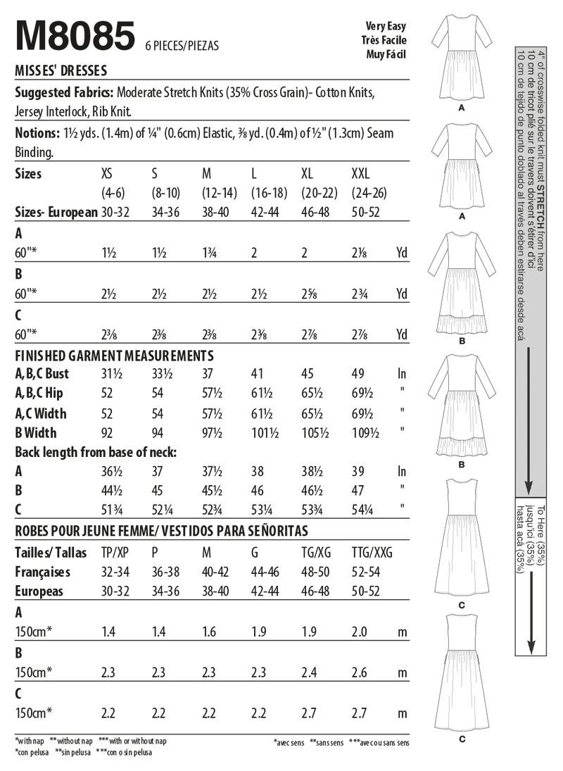 McCall’s Misses Dress Sewing Pattern M8085