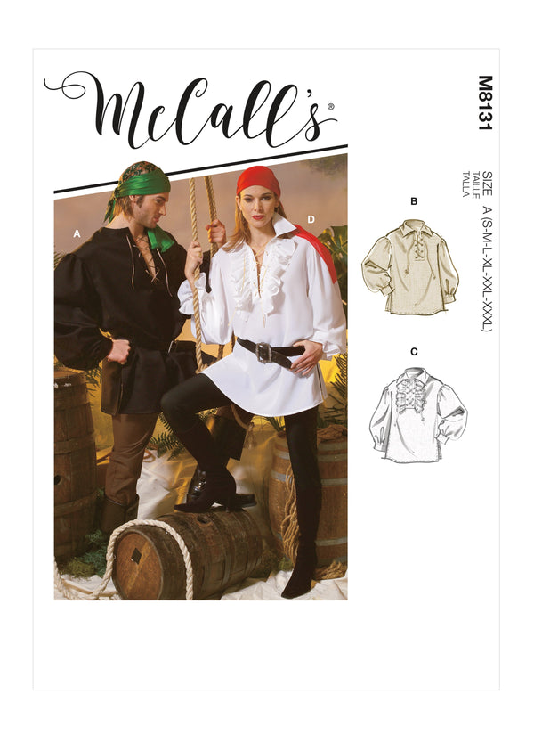 McCall’s Unisex Historical Shirts Sewing Pattern M8131