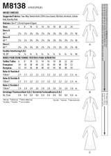 McCall’s Misses Dresses Sewing Pattern M8138