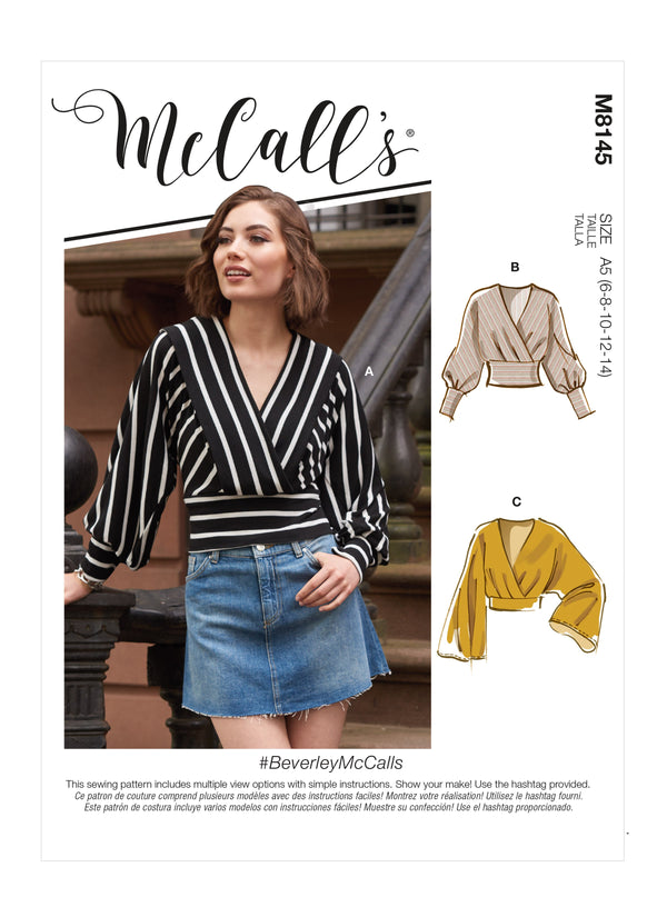 McCall’s Misses Tops Sewing Pattern M8145