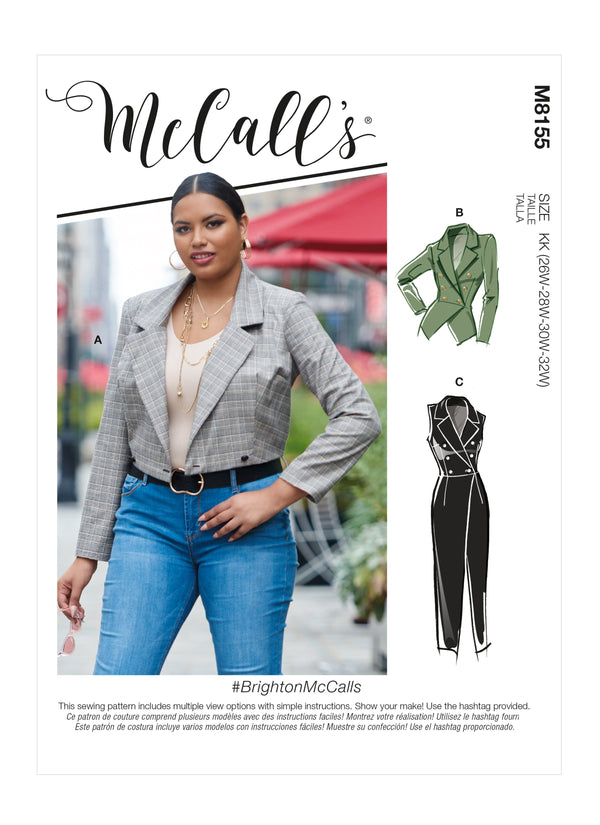 McCall’s Miss/Women Jacket & Vest Sewing Pattern M8155