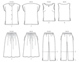 McCall’s Women's Side Slit Shirt, Top, Skirt & Pants Sewing Pattern M8159