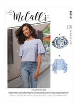 McCall’s Misses Tops With Trumpet, Tulip, Pleated Or Bubble Sleeves Sewing Pattern M8161