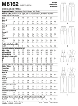 McCall’s Misses Flared Jeans, Overalls, Skinny Jeans & Shortalls Sewing Pattern M8162