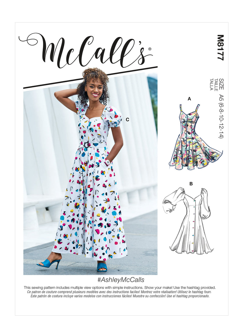 McCall’s Misses Dresses & Belt Sewing Pattern M8177