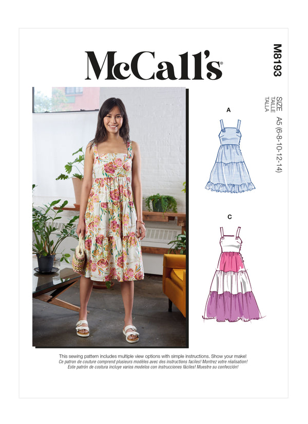 McCall’s Misses Dresses Sewing Pattern M8193