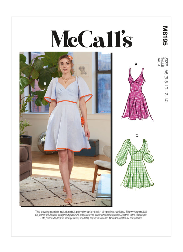 McCall’s Misses Dresses Sewing Pattern M8195