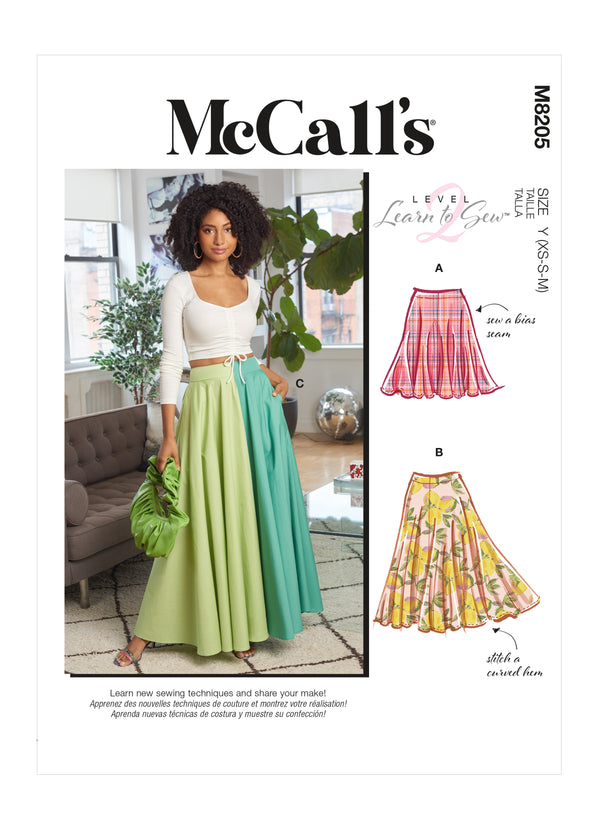 McCall’s Misses Skirts Sewing Pattern M8205