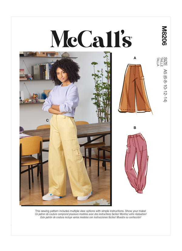 McCall’s Misses Pants Sewing Pattern M8206