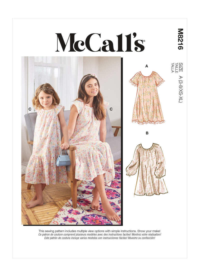 McCall’s Misses & Child Dresses Sewing Pattern M8216