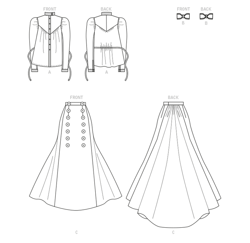 McCall’s 1890's Blouse And Skirt Sewing Pattern M8231