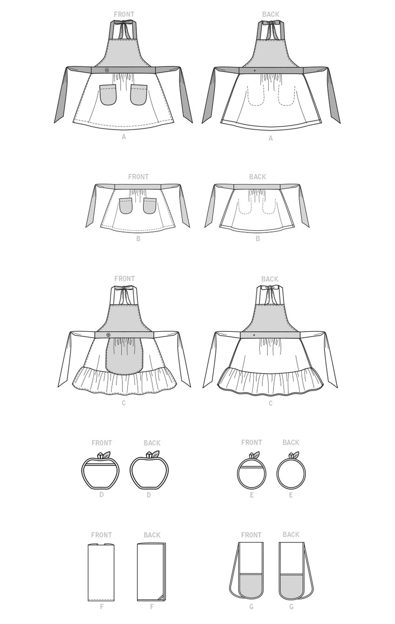 McCall’s Children's And Misses Aprons, Potholders And Tea Towel Sewing Pattern M8234