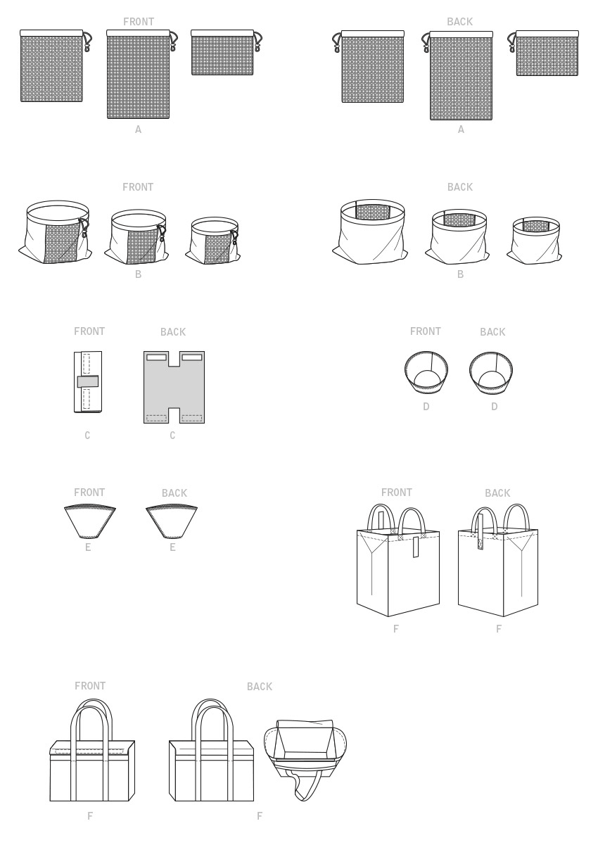 McCall’s Fruit And Vegetable Bags, Mop Pad, Coffee Filters, Bin And Bag Sewing Pattern M8236