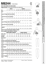 McCall’s Misses And Women's Tops And Leggings Sewing Pattern M8244