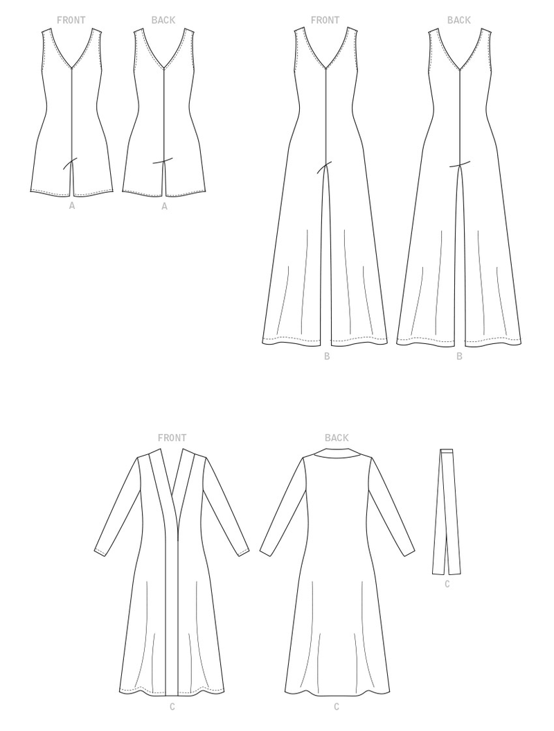 McCall’s Misses Romper, Jumpsuit, Robe And Sash Sewing Pattern M8245