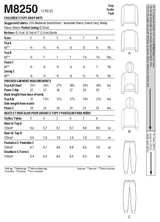 McCall’s Children's Tops And Pants Sewing Pattern M8250