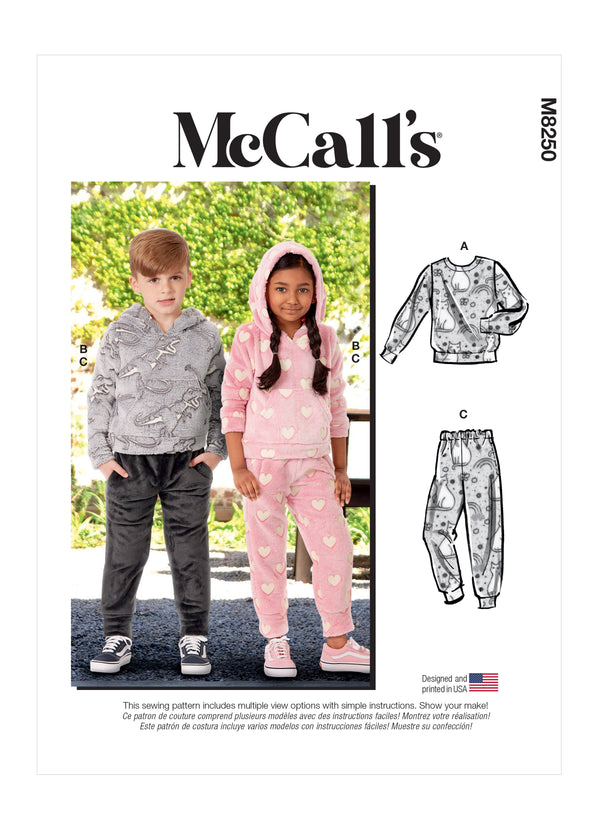 McCall’s Children's Tops And Pants Sewing Pattern M8250