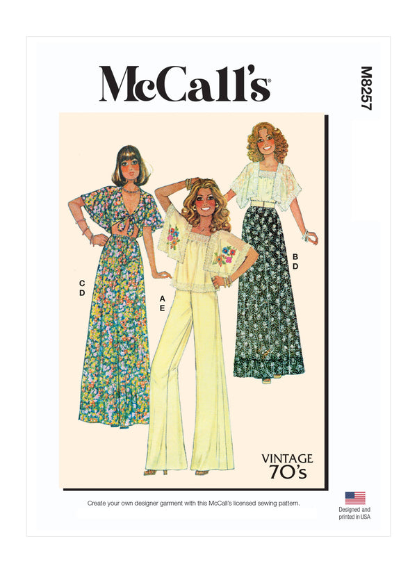 McCall’s Misses Top, Skirt, Pants Sewing Pattern M8257