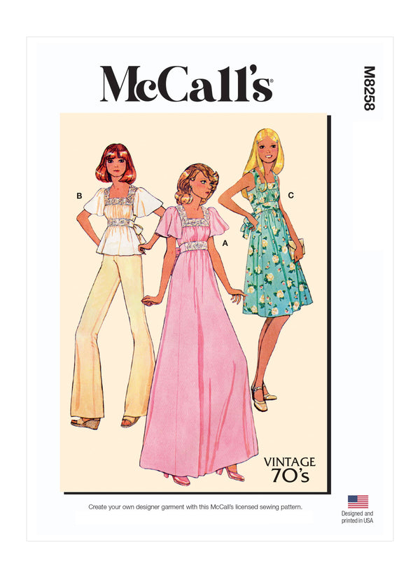 McCall’s Misses Dresses & Top Sewing Pattern M8258