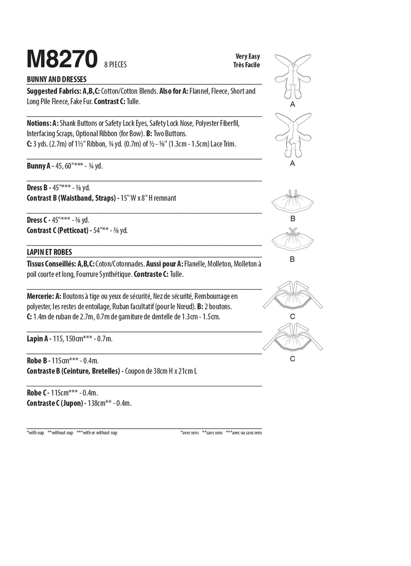 McCall’s Bunny & Dresses Sewing Pattern M8270