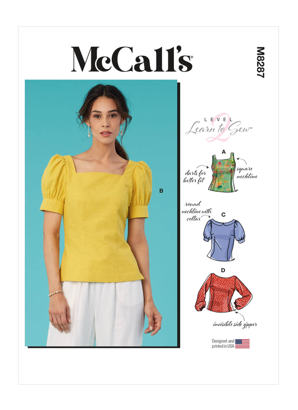 McCall’s Misses Tops Sewing Pattern M8287