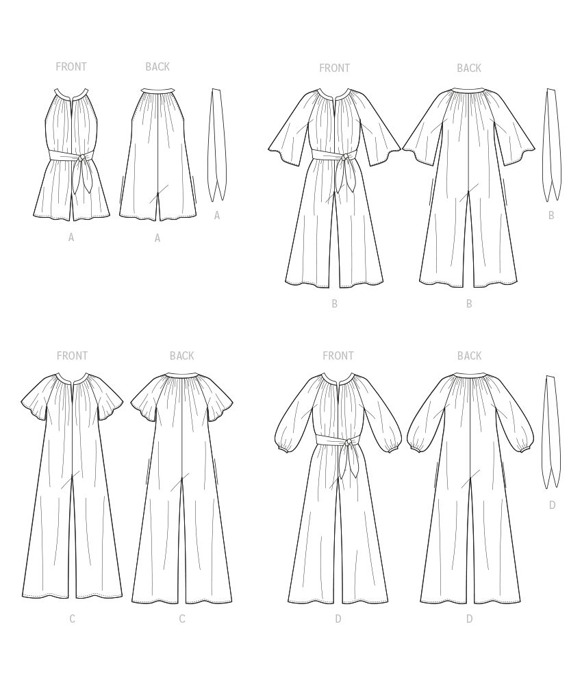 McCall’s Misses And Women's Romper, Jumpsuits And Sash Sewing Pattern M8288